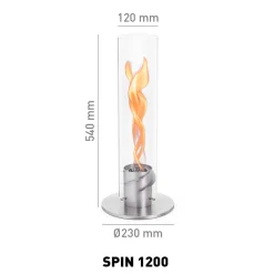 Höfats Spin 1200 Tischfeuer & Windlicht, inkl. Bioethanol Flüssig-Brennstoff