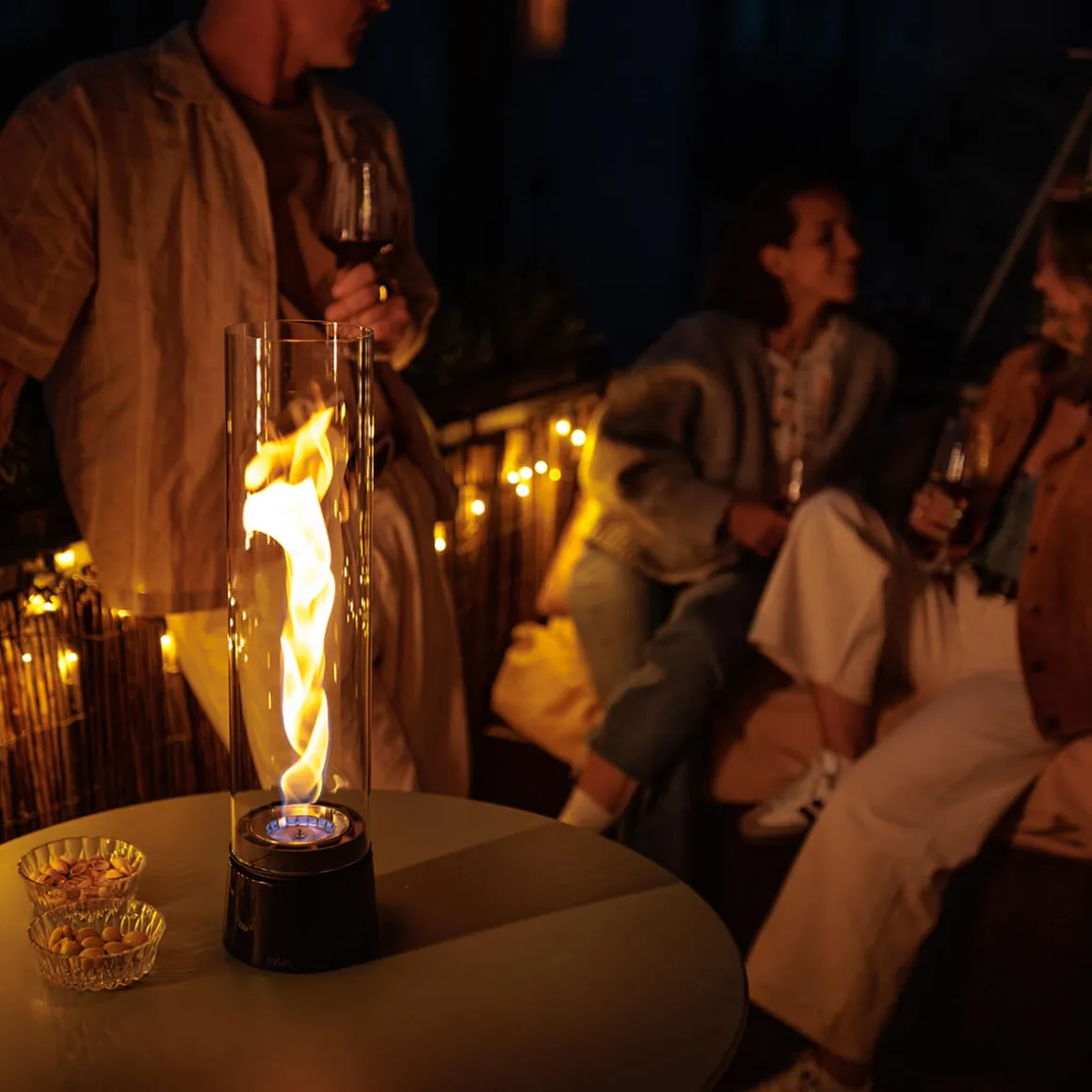 Höfats Spin air 1200 Tischfeuer & Windlicht, inkl. Bioethanol Flüssig-Brennstoff