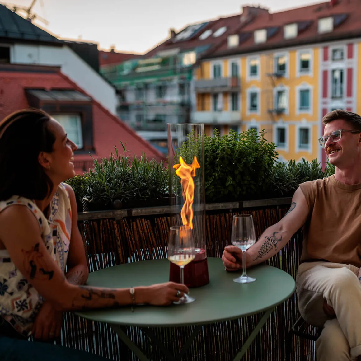 Höfats Spin air 1200 Tischfeuer & Windlicht, inkl. Bioethanol Flüssig-Brennstoff