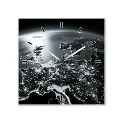 ImageLand Wanduhr Die Erde bei Nacht