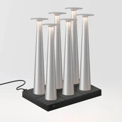 IP44.DE 6er Set Lix Skinny LED Akkuleuchte inkl. Multi-Kontaktladestation