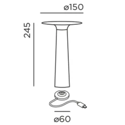 IP44.DE Lix LED Akkuleuchte, Dim-to-Amber, inkl. Charging Base