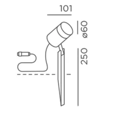 IP44.DE Piek Spot 25 LED Spießstrahler Connect