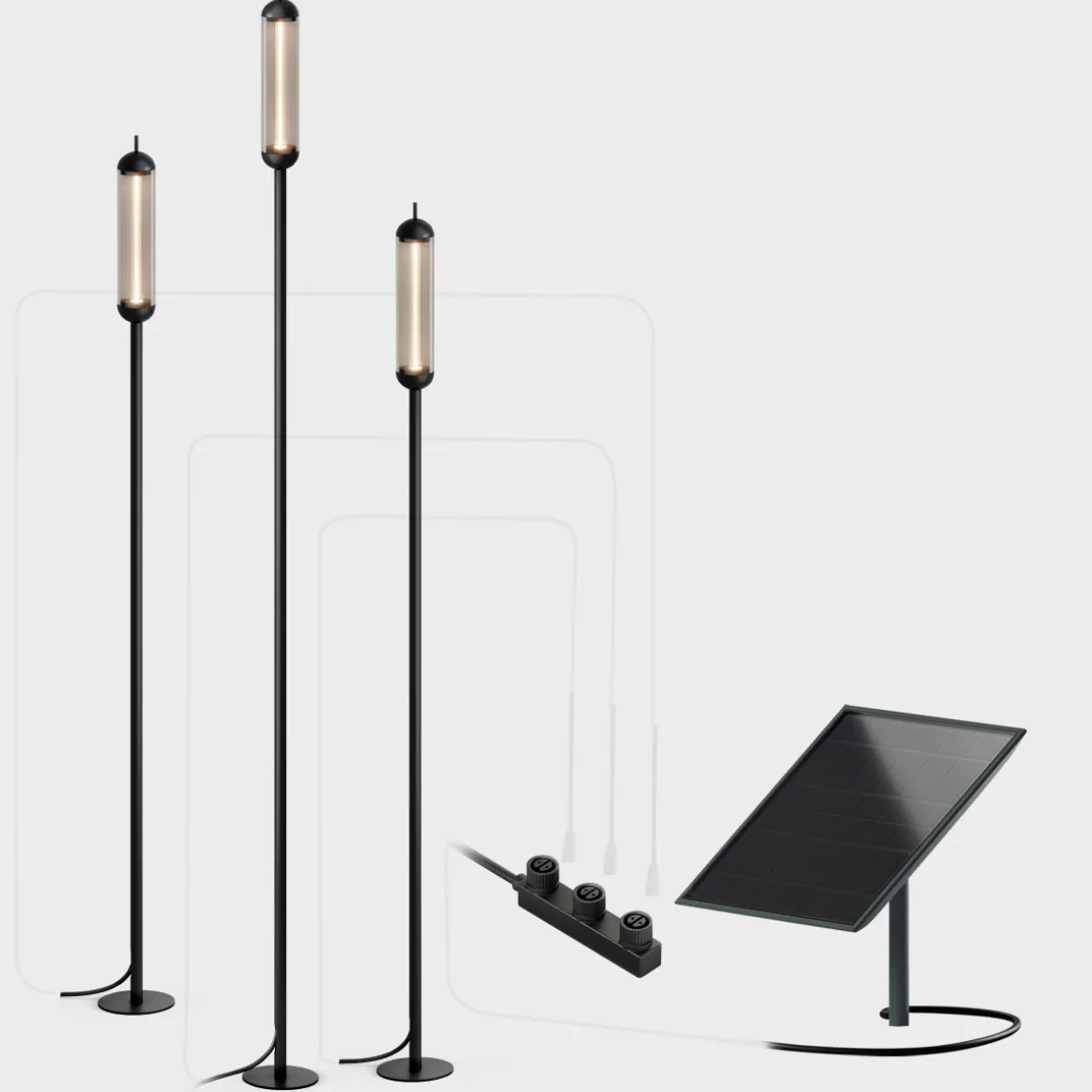 IP44.DE Reed solar join LED Solarleuchte inkl. Solar panel L und Verteiler