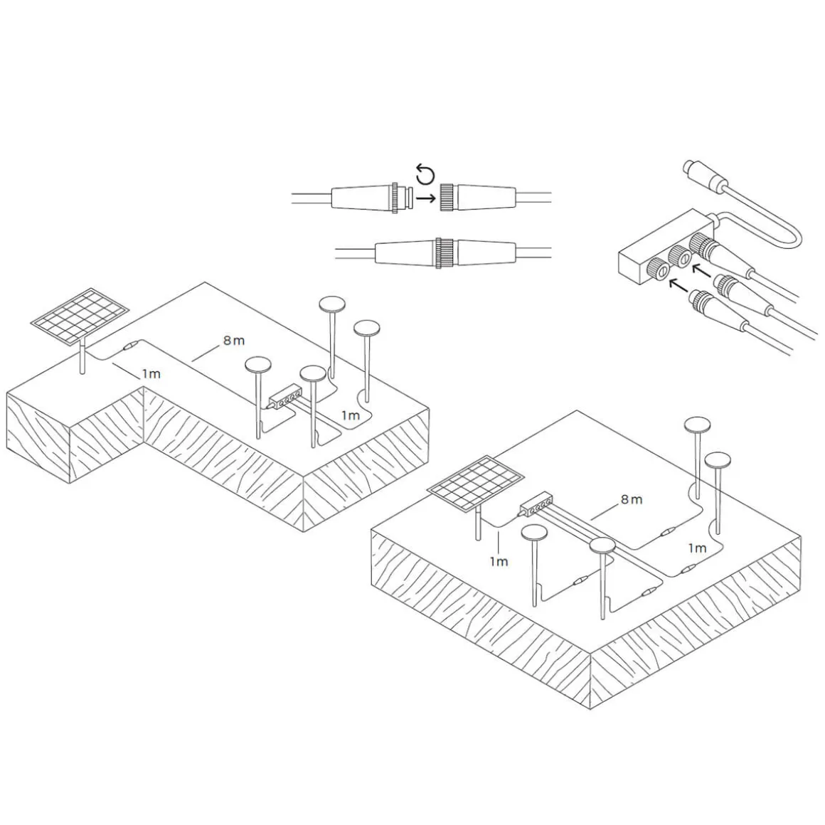 IP44.DE Reed solar join LED Solarleuchte inkl. Solar panel L und Verteiler