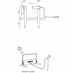 Klewe Axent LED Solarleuchte für Elektron Ladestation