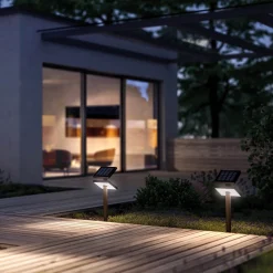 Klewe Heliostepper LED Akku-Solarleuchte mit Erdspieß