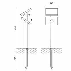 Klewe Heliostepper LED Akku-Solarleuchte mit Erdspieß
