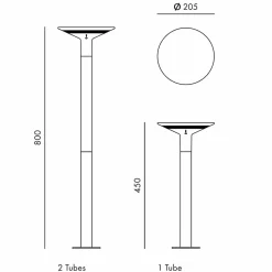 Klewe Keope Ground LED Akku-Solarleuchte mit Mast