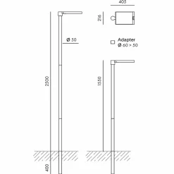 Klewe Link LED Akku-Solarleuchte mit Mast