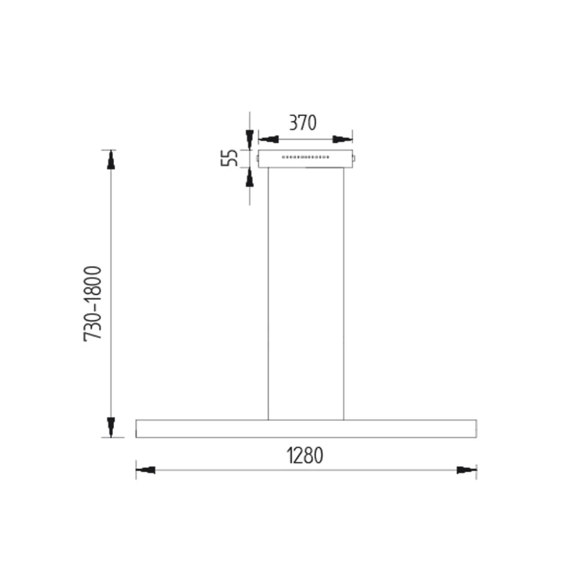 Knapstein Linn-L128 LED Pendelleuchte, stufenlos höhenverstellbar
