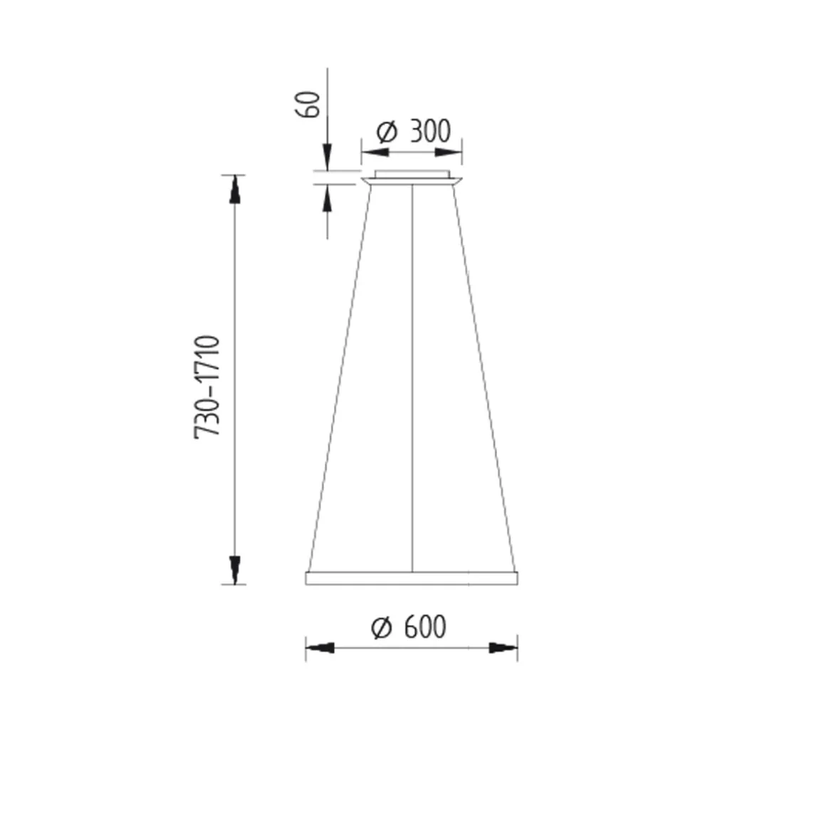 Knapstein Svea-L60 LED Pendelleuchte, höhenverstellbar