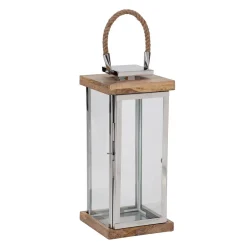 L.C. Wholesaler Laterne Silber mit Seilgriff