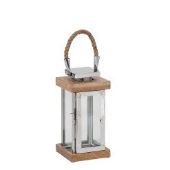 L.C. Wholesaler Laterne Silber mit Seilgriff