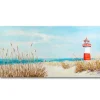 L.C. Wholesaler Ölbild Leuchtturm am Strand, 70 x 140 cm