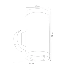 LCD Außenleuchten 1067 Up & Down LED Wandleuchte
