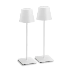 LCD Außenleuchten 2er Set Outdoor LED Akku-Tischleuchte