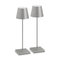 LCD Außenleuchten 2er Set Outdoor LED Akku-Tischleuchte