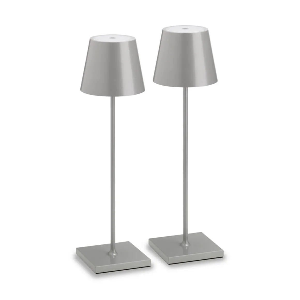 LCD Außenleuchten 2er Set Outdoor LED Akku-Tischleuchte