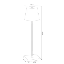 LCD Außenleuchten 2er Set Outdoor LED Akku-Tischleuchte