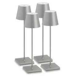 LCD Außenleuchten 4er Set Outdoor LED Akku-Tischleuchte