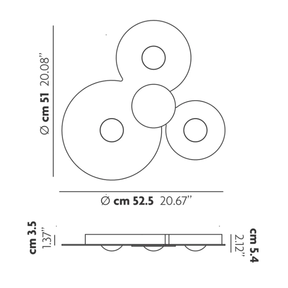 Lodes Bugia Triple LED Deckenleuchte