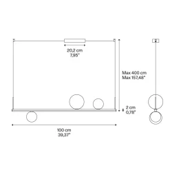 Lodes Random Stick Short LED Pendelleuchte, 4-flg.