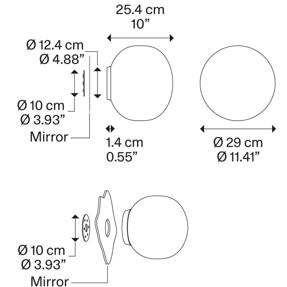 Lodes Volum Spiegelleuchte