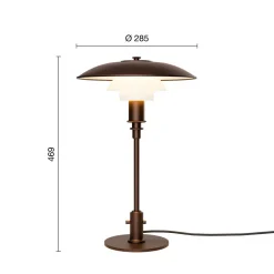 Louis Poulsen PH 3/2 Aged Brass Opal Tischleuchte