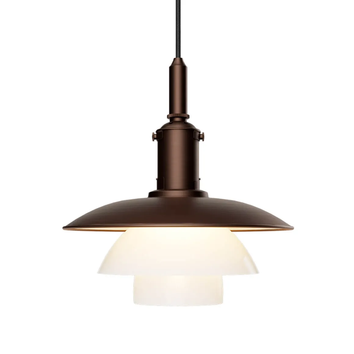 Louis Poulsen PH 3/3 Aged Brass Opal Pendelleuchte