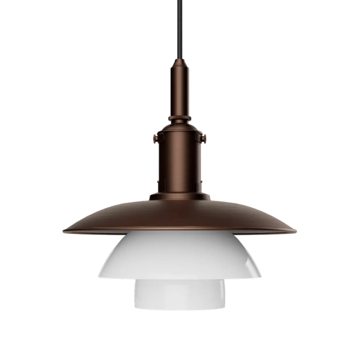 Louis Poulsen PH 3/3 Aged Brass Opal Pendelleuchte