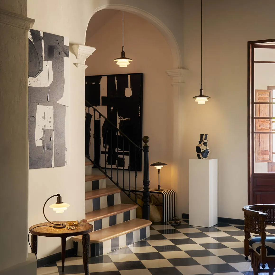 Louis Poulsen PH 3/3 Aged Brass Opal Pendelleuchte