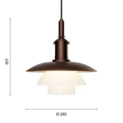 Louis Poulsen PH 3/3 Aged Brass Opal Pendelleuchte