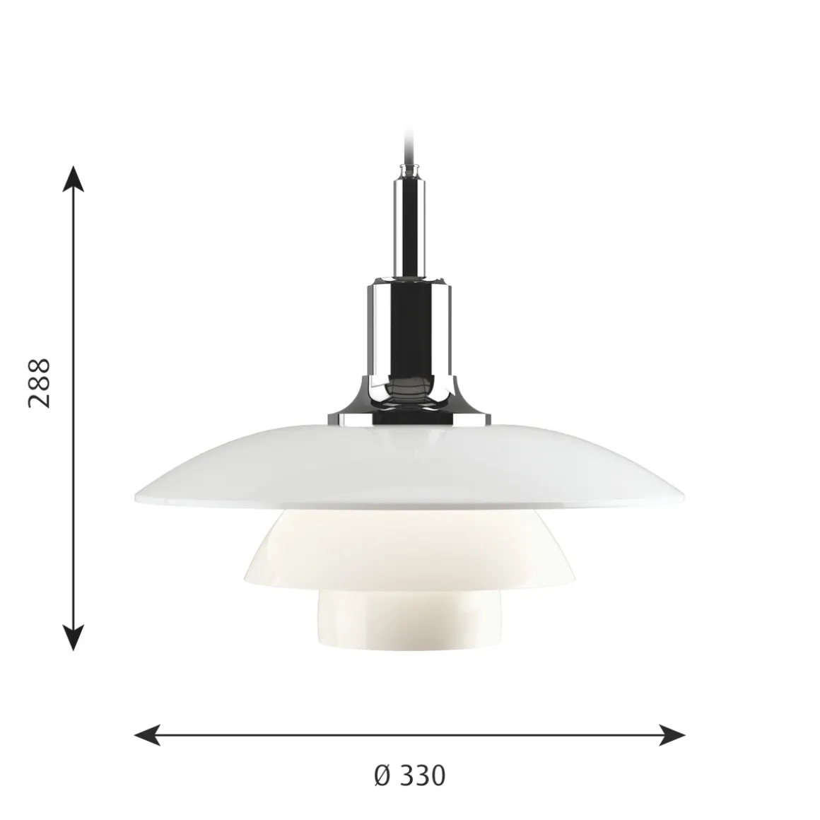 Louis Poulsen PH 3½-3 Glas Pendelleuchte