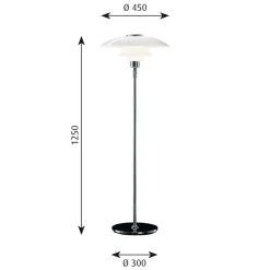 Louis Poulsen PH 4½-3½ Glas Stehleuchte