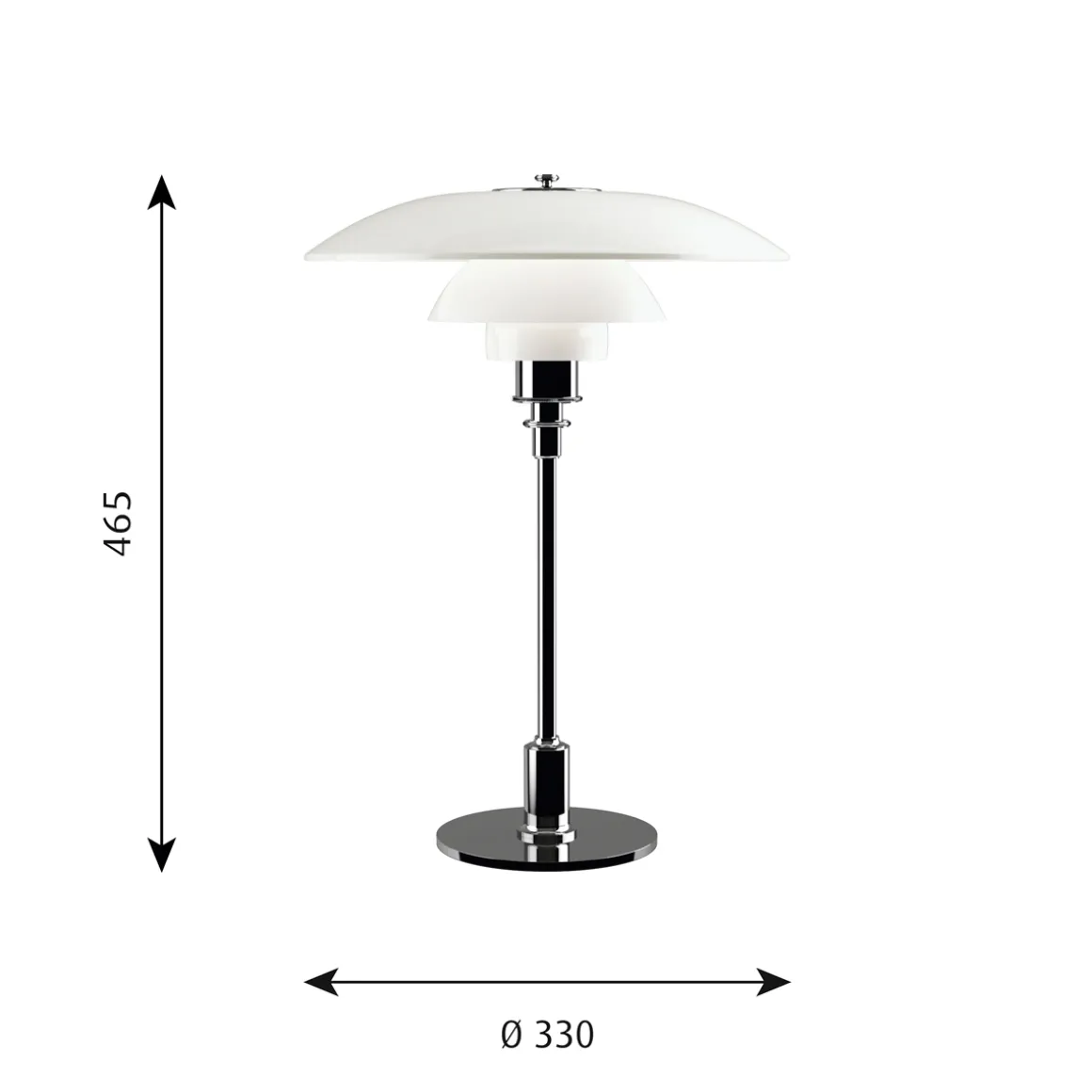 Louis Poulsen PH 3½-2½ Glas Tischleuchte