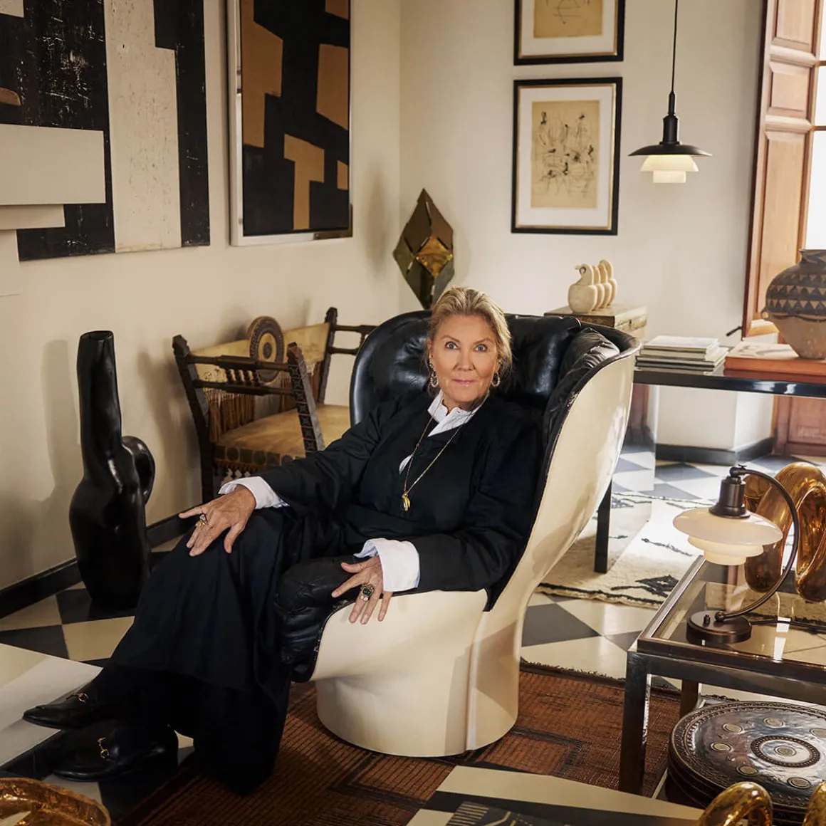 Louis Poulsen PH 2/2 Luna Aged Brass Opal Tischleuchte