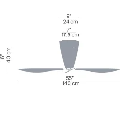 Luceplan Blow Soffitto Deckenventilator mit Licht