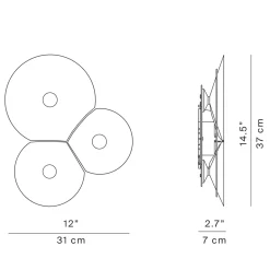 Luceplan Bulbullia LED Parete, 3-flg.