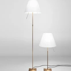 Luceplan Costanza Tavolo Teleskop mit Touchdimmer, Messing