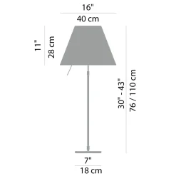 Luceplan Costanza Tavolo Teleskop mit Touchdimmer, schwarz
