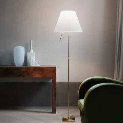 Luceplan Costanza Terra Teleskop mit Touchdimmer, Messing