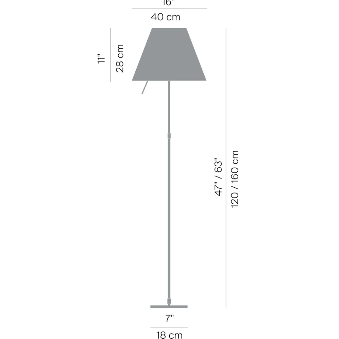 Luceplan Costanza Terra Teleskop mit Touchdimmer, schwarz