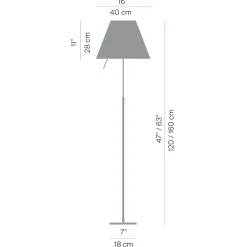 Luceplan Costanza Terra Teleskop mit Touchdimmer, Alu