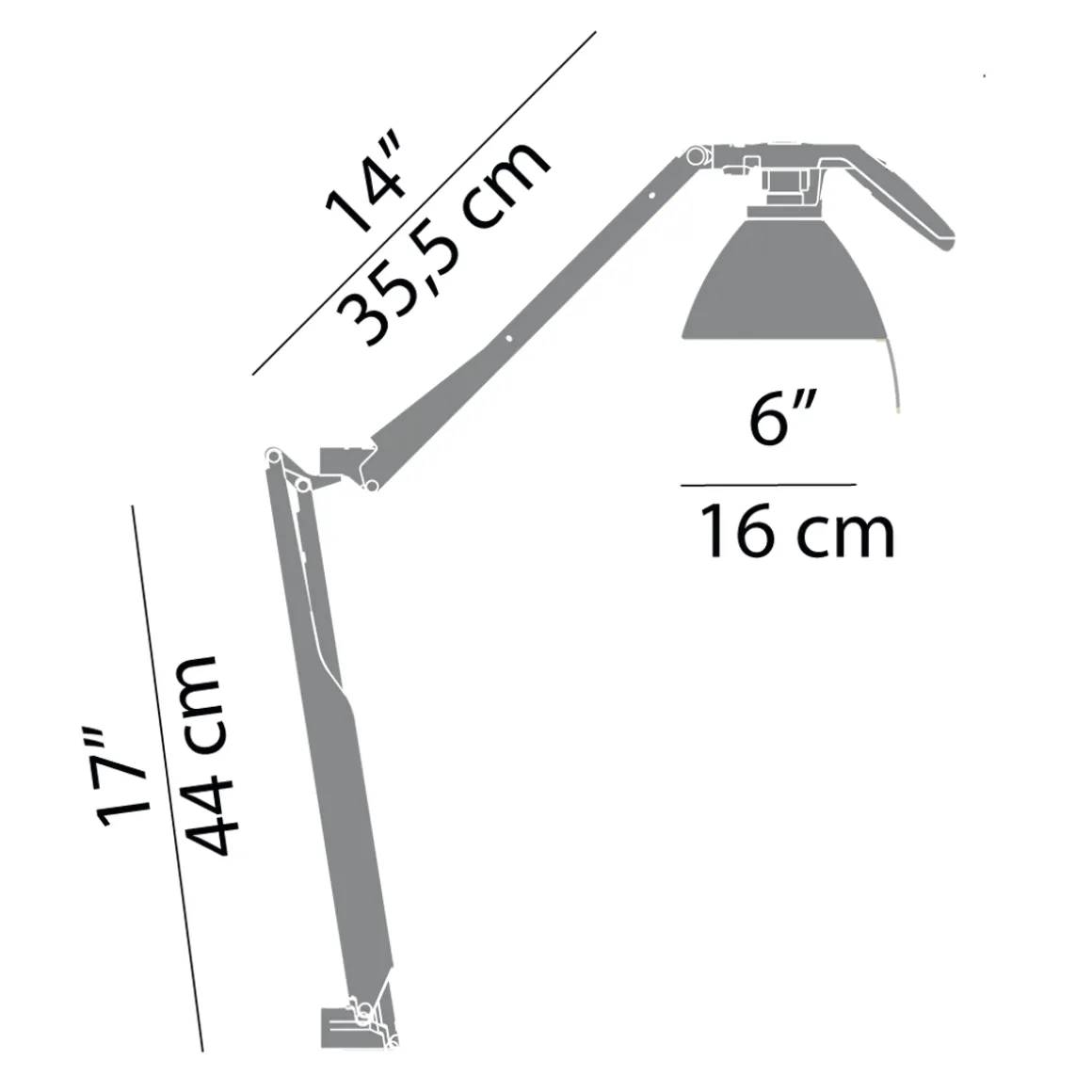 Luceplan Fortebraccio Parete mit Schalter