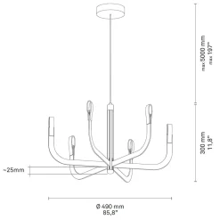 Luceplan J-us LED Sospensione, A Konfiguration