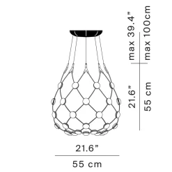 Luceplan Mesh LED Sospensione, mit Casambi