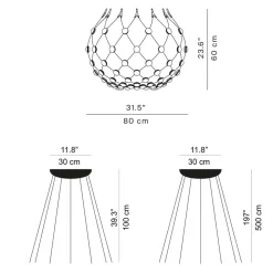 Luceplan Mesh LED Sospensione, mit Casambi