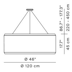 Luceplan Silenzio LED Sospensione, Ø: 120 cm