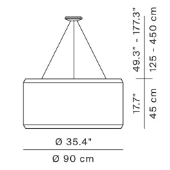 Luceplan Silenzio LED Sospensione, Ø: 90 cm